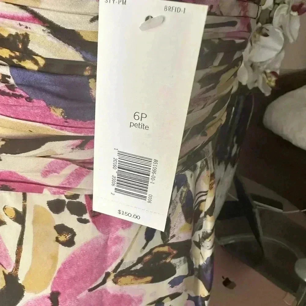 Banana Republic 100% silk art to wear full color sundress size 6 petite - Picture 7 of 10